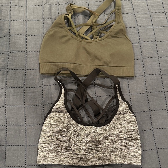 Olive and Gray Sports Bras Set - Picture 1 of 4